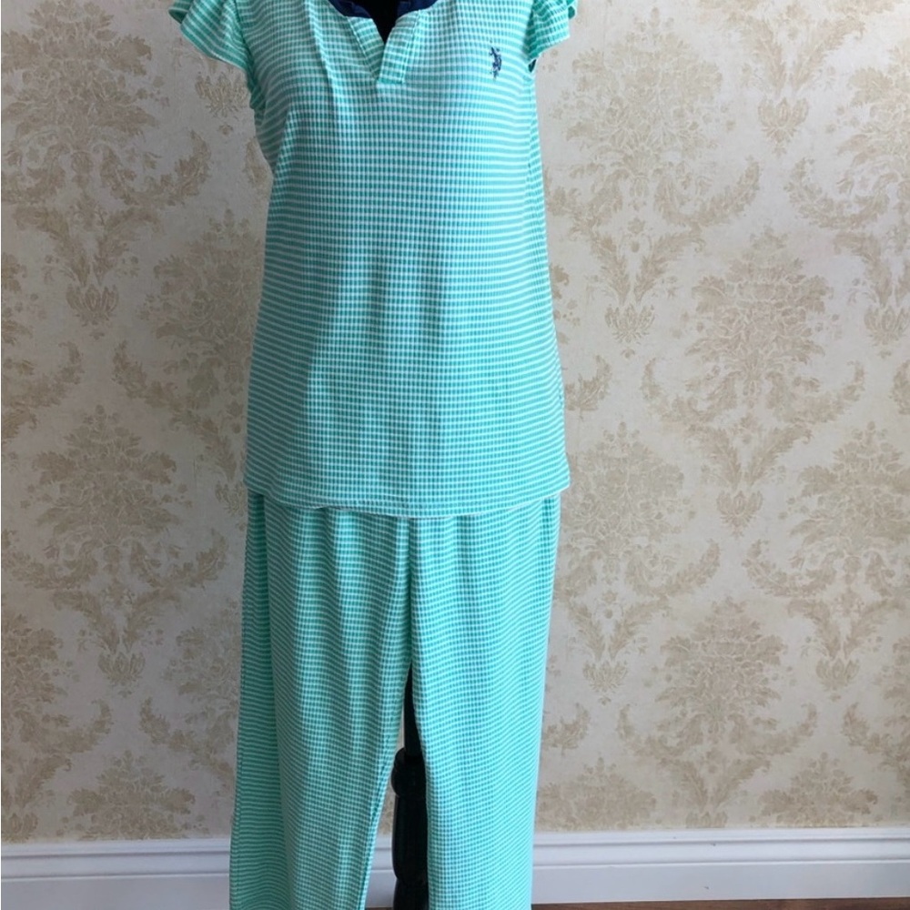 U.S. Polo Assn. Mint and White Pajama Set Intimates & Sleepwear